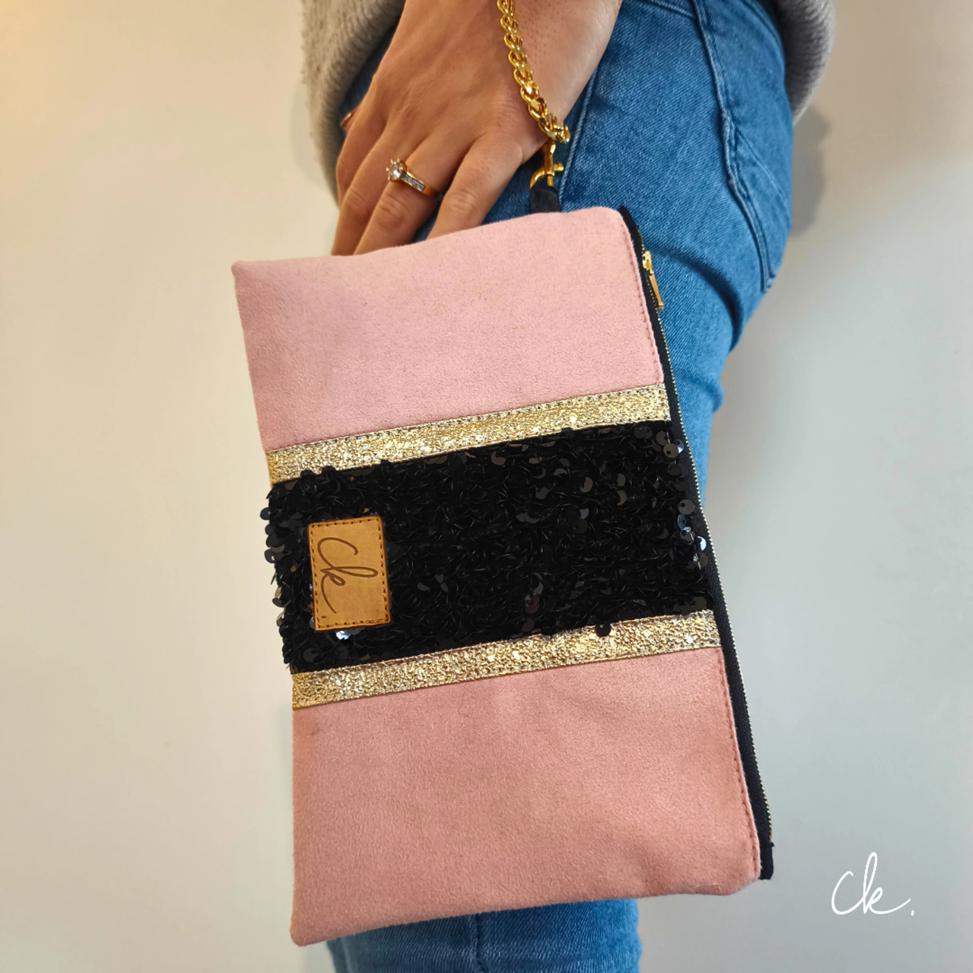 Pochette Belisama rose poudré Pochette Belisama rose poudré